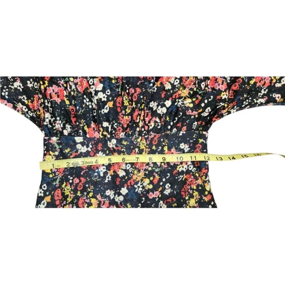 Something Navy Meadow Mock neck Multicolor Floral Long Sleeve Dress Size XS - Picture 15 of 15